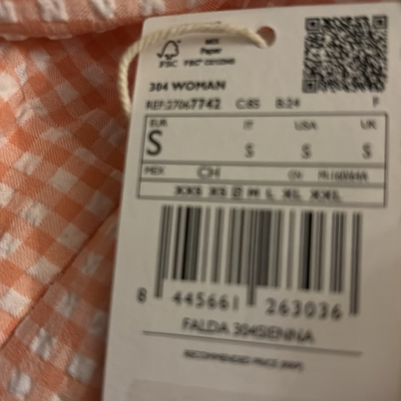 Mango Peach Gingham Halter Dress - Picture 5 of 5